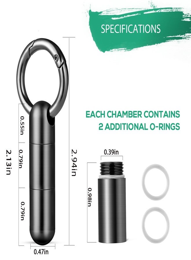 TISUR Keychain Pill Holder, Titanium Small Pill Case Pill Organizer Waterproof Pill Box, EDC Portable Pill Container for Travel Purse Outdoor - Image 2